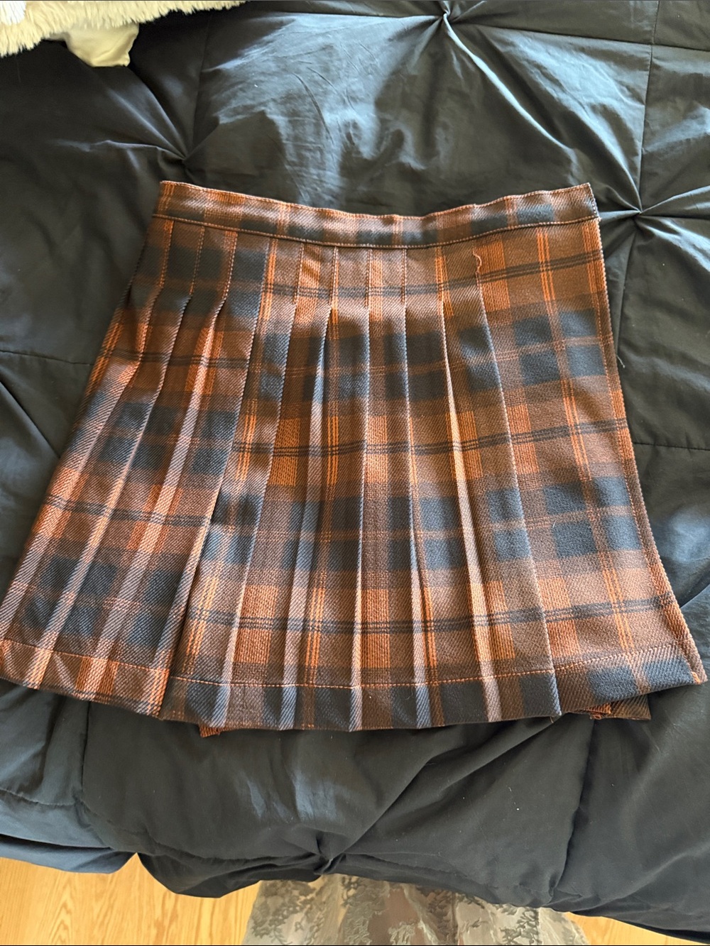 Urban Outfitters Brown and Black Plaid Pleated Mini Skirt